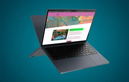 Mockup van de website van Bloei, ontworpen door Line & Design