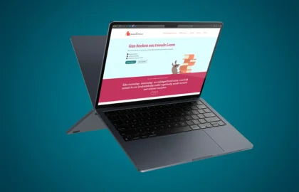 Mockup van de website van Boekentuin, ontworpen door Line & Design