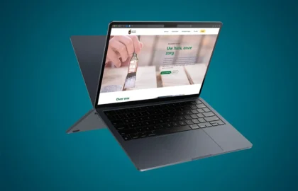 Mockup van de website van een klussenbedrijf, ontworpen door Line & Design